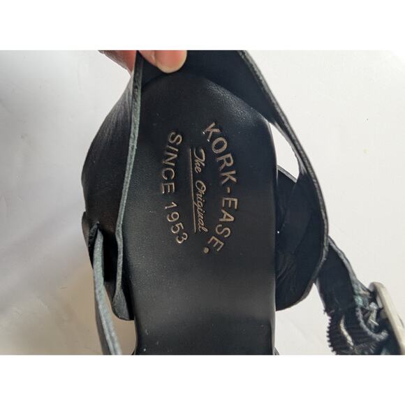 KORK-EASE Ava 2.0 Leather Wedge Platform Sandals Black K37303 Women's 9M - Picture 9 of 12